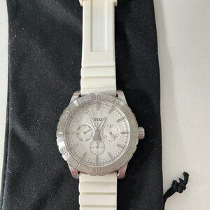 Fossil Watch w/white rubber band